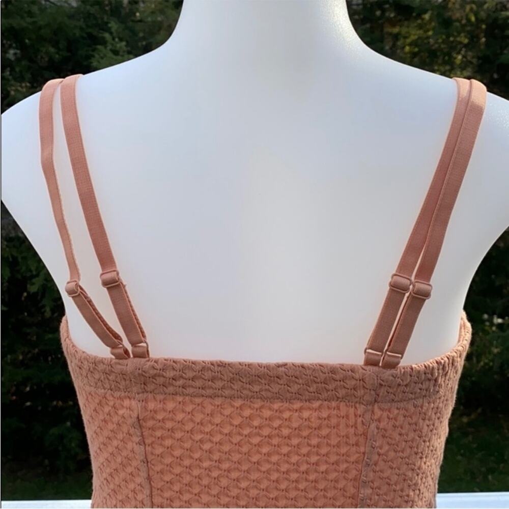 Free People Waffle Bodysuit Peach/Light Coral XS Boho Beachy Resort Casual 🍑🌊 - Picture 6 of 8